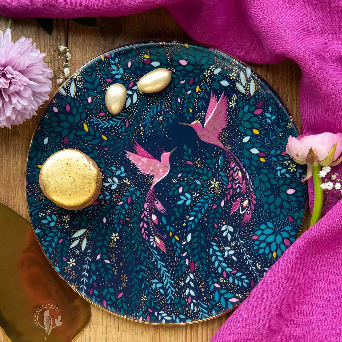 Sara Miller India Serving Plate, Hummingbird Paradise image number null